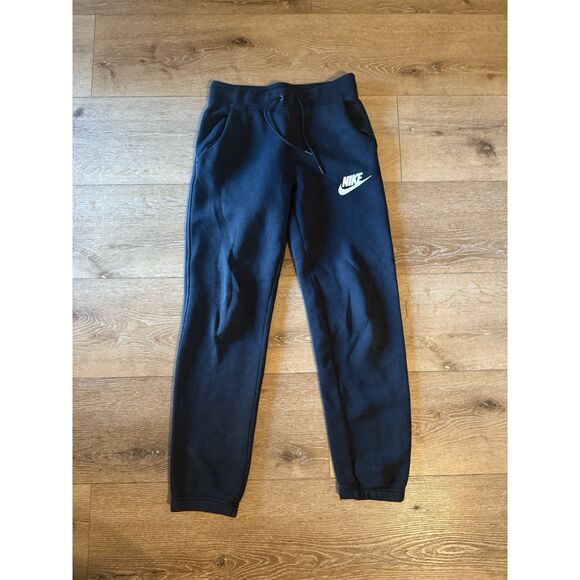 Nike Sportswear Womens Black Rally Loose High Rise Fleece Pants Sz Small 828603 - Picture 1 of 3